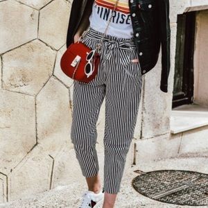 zara trousers stripe